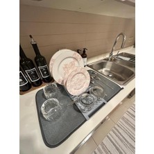 TeknoKapsül Mutfak Tezgah Mikrofiber Su Emici Bulaşıklık Matlı Bulaşık Dizme Kurutma Matı
