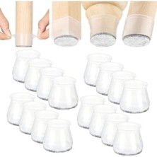 TeknoKapsül 12 Adet (3cm-3,5cm) Yarı Saydam Silikon Keçeli Susturucu Pabucu,