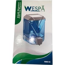 TeknoKapsül Wespa Köpük Sabunluk, Şeffaf Mavi, 1000CC Kapasiteli, Duvara Monte Edilebilir Sıvı Sabun Dispenseri