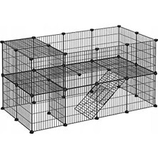 TeknoKapsül 36 Panel Evcil Küçük Hayvan Kuş Evi Kafesi Oyun Parkı Portatif Taşınabilir Metal Tel
