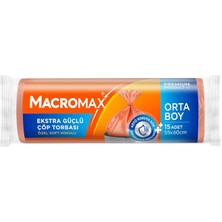 TeknoKapsül Macro Ekstra Güçlü Torbası Orta Boy 55X60 Cm, Kokulu 15 Adet Mutfak Poşeti