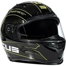 TeknoKapsül ZS-1800B Motosiklet Kaskı Kapalı Kask Gloss Carbon Am8 Fluo Yellow L