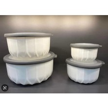 TeknoKapsül Vakumlu Saklama Kabı, Beyaz 4'lü 3 L + 2 L + 1 L + 0, 5 L