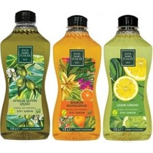 TeknoKapsül Doğal Zeytinyağlı Sıvı Sabun Bodrum Mandalinası, Ayvalık Zeytin Çiçeği Çeşme Limonu 1500 ml