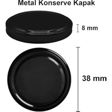 TeknoKapsül 67 ml Şeffaf Shot Kavanoz 67 cc Konserve Metal Siyah Kapaklı Cam Kavanoz 6 Adet