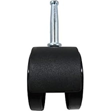 TeknoKapsül 9406 Ofis Sandalyesi Tekerleği, Frenli Çift Tekerlek, 5 Cm, 8 mm Şaft Çapı, 34 kg Taşıma Kapasitesi