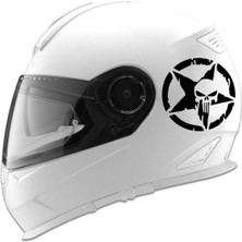 TeknoKapsül Yıldız Punisher Motor Kask Araba Oto