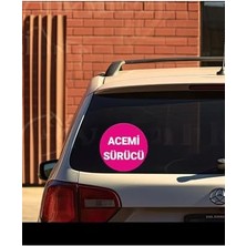 TeknoKapsül Parti Tasarla Acemi Sürücü Araba Etiketi 15 cm Pembe
