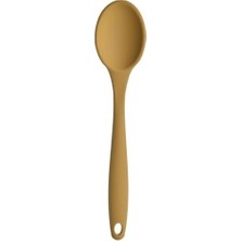 TeknoKapsül Silikon Servis Yemek Hazırlama Kaşığı, Yumuşak Uç, Komple Silikon, 27 Cm, Sarı Kaşık, Yanmaz Yap