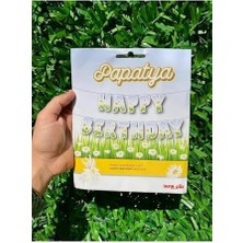 TeknoKapsül Mfm Papatya Temalı Happy Birthday Banner Yazı