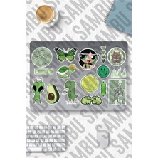 TeknoKapsül Green Aesthetic Temalı Etiket Seti 1 - Yeşil - Laptop Notebook Telefon