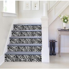 TeknoKapsül Merdiven Folyo Kaplama (18X120 cm 5 Adet) Zebra Desen