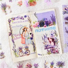 TeknoKapsül Kolbi 6 Sayfa 74 Adet Şeffaf Mor Lavanta Çiçek Bullet Journal Laptop Ajanda Planlayıcı