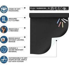 TeknoKapsül Büyük Kara Tahta Temas Kağıdı Rulosu, 200CM x 45CM Yapışkanlı Kara Tahta Duvar Stickerı, Temizlik B