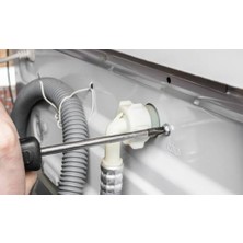 TeknoKapsül Çamaşır Makinesi Temiz Su Giriş Hortumu 1.5 M 90° Dirsekli Bağlantı, Dayanıklı Pvc Gri Makine Su