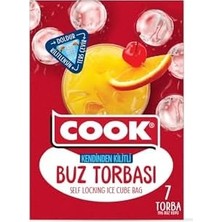 TeknoKapsül Kendinden Kilitli Buz Torbası, 7 Yaprak, 28 Buz Küpü, Toplam 196 Küp, Zip Kilit