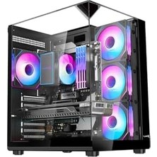 TeknoKapsül Turbox Teras Akvaryum Cam Tasarım 4x Argb Fan 500W Psu USB 3.0 Atx Bilgisayar Kasası
