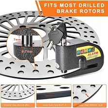 TeknoKapsül Motosiklet Disk Kilidi Alarmlı Motor Kilidi 110 Db Waterproof Yüksek Kaliteli Siyah