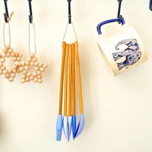 TeknoKapsül Mutfak Bambu Silikon Dayanıklı Kaşık Kepçe Takımı 5 Li Set Spatula & Fırça
