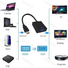 TeknoKapsül HDMI To VGA Monitör Tv Çevirici Dönüştürücü Kablosu