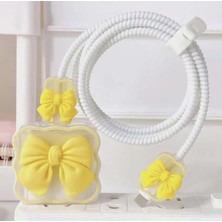 TeknoKapsül 18W/20W Şarj Sarı Şarj Başlığı Kurdele Şarj Başlığı Kablo Koruyucu Set