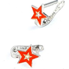 Ose Shop Turuncu Mineli 925AYAR Gümüş Yıldız Figürlü Çocuk Küpesi