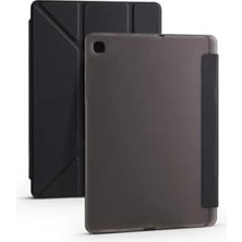 TeknoKapsül Galaxy Tab S6 Lite P610 P620 Kalem Bölmeli Pu Deri Arkası Yumuşak Silikon Kılıf, Siyah