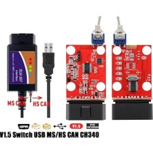 TeknoKapsül USB Bağlantılı CH340 Driver Obd2 Elm Modifiye Edilmiş Kısa Devreli Forscan Foccus Elmconfig DDT4ALL