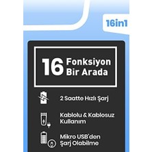 TeknoKapsül Live Kablolu Kablosuz Standlı Mikro USB Şarj Özellikli 16 In 1 Erkek Bakım Seti