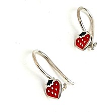 Ose Shop Mine Işçiliği 925 Ayar Gümüş Çilek Figürlü Çocuk Küpesi