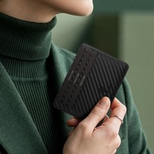 Trusador Siena Carbon Hakiki Deri Kartlık Cüzdan Ince Tasarım Unisex Kadın Erkek