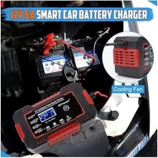 TeknoKapsül Kapvoe Rj Tianye 12V 6A Araba Motosiklet Kurşun Asit Akü Şarj Auto Islak Kuru Jel Onarım LED