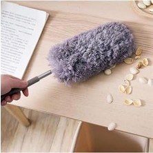 TeknoKapsül Teleskopik Uzatılabilir Mikrofiber Yumuşak Başlıklı Gri Toz Alma Fırçası Toz Püskülü