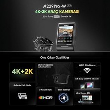 TeknoKapsül A229 W 2 Kameralı Ön+Arka Su Geçirmez 4k+2k Starvis 2 Sensör Gps'li Araç Kamerası
