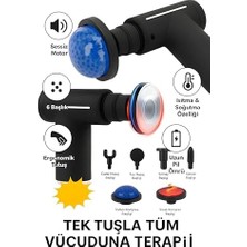 TeknoKapsül Smayling & Soğuk Terapili Masaj Tabancası, Derin Doku Masajı, 6 Başlıklı, Sessiz Motor, Şarjlı & Ta