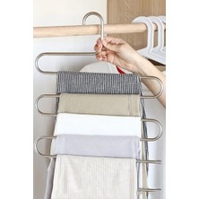 TeknoKapsül Metal 5 Katlı Pantolon & Şal Askısı Çoklu Askılık Dekoratif Akıllı Düzenleyici