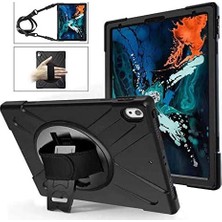 TeknoKapsül Ipad 12.9 3. Nesil 2018 Kılıf Askılı Zırhlı Tank A1876 A2014 A1895 A1983 Siyah