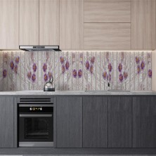 TeknoKapsül Mutfak Tezgah Arası Folyo Kaplama Folyosu Mor Papatya 60X300 cm