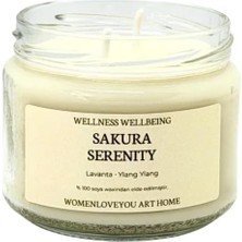 TeknoKapsül Sakura Serenity Lavanta & Ylang Ylang AROMALI%100 Doğal Soya Mumu