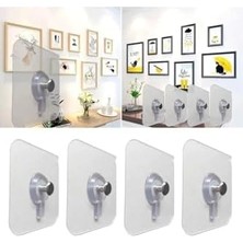 TeknoKapsül 12 Adet Süper Güçlü Yapışkan Çerçeve Resim Askısı Yapışkanlı Askı Paslanmaz Çelik Mutfak Banyo Ev D