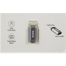 TeknoKapsül SL-TA20M Gümüş Metal Gövde Microusb 5pin F To Lightning M Çevirici