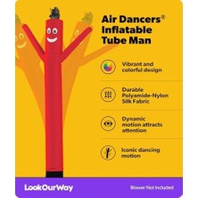 TeknoKapsül Lookourway Tüp Adam Şişirilebilir Hava Dansçı, Kırmızı, 10 Metre