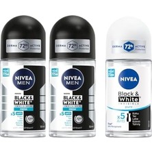 TeknoKapsül Men Erkek Roll On Deodorant & Invisible Fresh 48 Saat Anti-Perspirant Koruma, 50 ml X2 + Kadın Roll