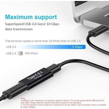 TeknoKapsül 3352 Type C USB 3.1 Dişi Çevirici Dönüştürücü Adaptör Type C Dişi To Type C Disi 3.1 Yüksek Hızlı V