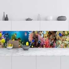 TeknoKapsül Mutfak Tezgah Arası Folyo Kaplama Folyosu Deniz Mercanları 60X300 cm