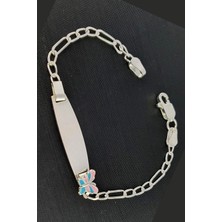 Ose Shop Mineli Kelebek Figürlü 925 Ayar Gümüş Çocuk Bileklik