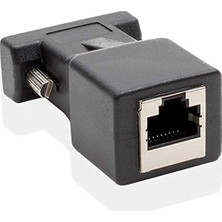 TeknoKapsül 4349 30 M RS232 To RJ45 9 Pin Ethernet Adaptör Ekleme Ek Uzatıcı CAT5E 6 Extender Çevirici Dönüştür