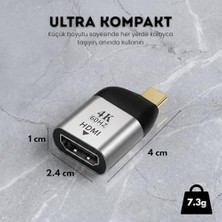 TeknoKapsül Type-C To HDMI 2.0 Çevirici Mini Adaptör - 4k'ya Kadar Destek - Usb-C'den HDMI Görüntü Dönüştürücü