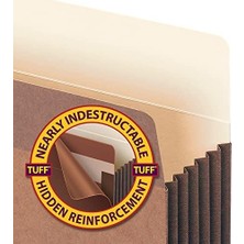 TeknoKapsül Tuff® Dosya Cebi, Düz Kesim Tab, 5-1/4" Genişletme, Mektup Boyutu, Kırmızı Ip, Kutu Başına 10 (7339