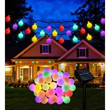 Nisibis Home 50 LED 7 Metre Renkli Solar Güneş Enerjili Bahçe Teras Balkon Ağaç Lambası Aydınlatması 50LED